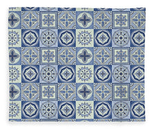 Load image into Gallery viewer, Mediterranean Blue Tile Pattern - Blanket