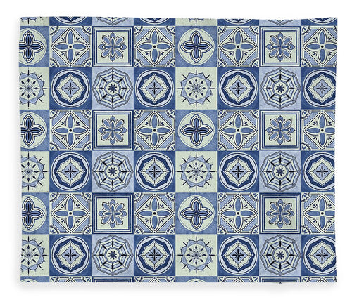 Mediterranean Blue Tile Pattern - Blanket