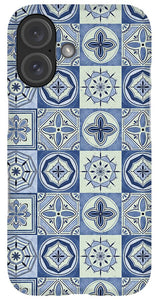 Mediterranean Blue Tile Pattern - Phone Case