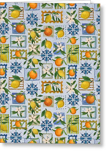 Mediterranean Stamps Pattern - Greeting Card