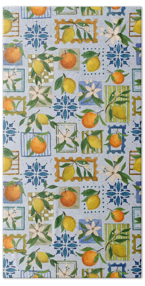 Mediterranean Stamps Pattern - Beach Towel