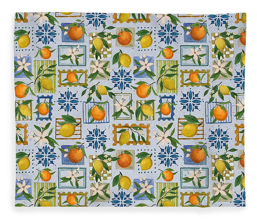 Mediterranean Stamps Pattern - Blanket