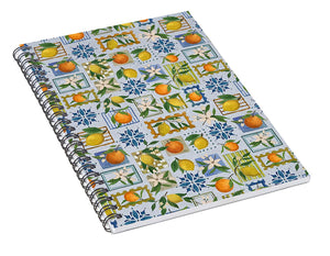 Mediterranean Stamps Pattern - Spiral Notebook