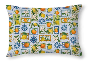 Mediterranean Stamps Pattern - Throw Pillow