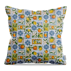 Mediterranean Stamps Pattern - Throw Pillow
