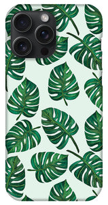 Monstera Watercolor Pattern - Phone Case