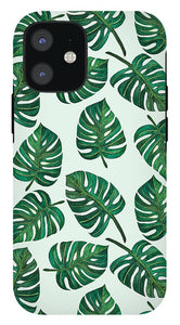 Monstera Watercolor Pattern - Phone Case