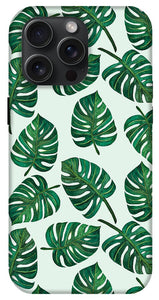 Monstera Watercolor Pattern - Phone Case