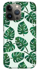 Monstera Watercolor Pattern - Phone Case