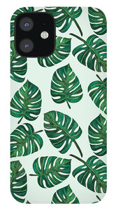 Monstera Watercolor Pattern - Phone Case