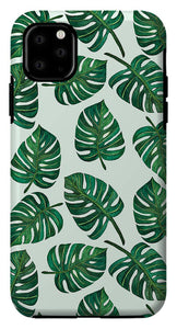 Monstera Watercolor Pattern - Phone Case