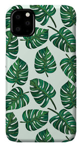 Monstera Watercolor Pattern - Phone Case