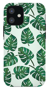 Monstera Watercolor Pattern - Phone Case