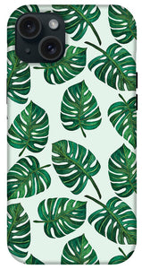 Monstera Watercolor Pattern - Phone Case