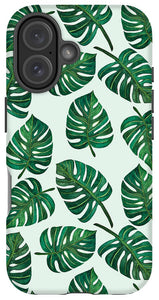 Monstera Watercolor Pattern - Phone Case
