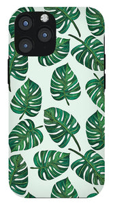 Monstera Watercolor Pattern - Phone Case