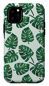 Monstera Watercolor Pattern - Phone Case