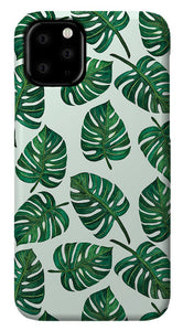 Monstera Watercolor Pattern - Phone Case