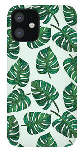 Monstera Watercolor Pattern - Phone Case