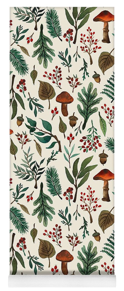 Mushroom Forest Pattern - Yoga Mat