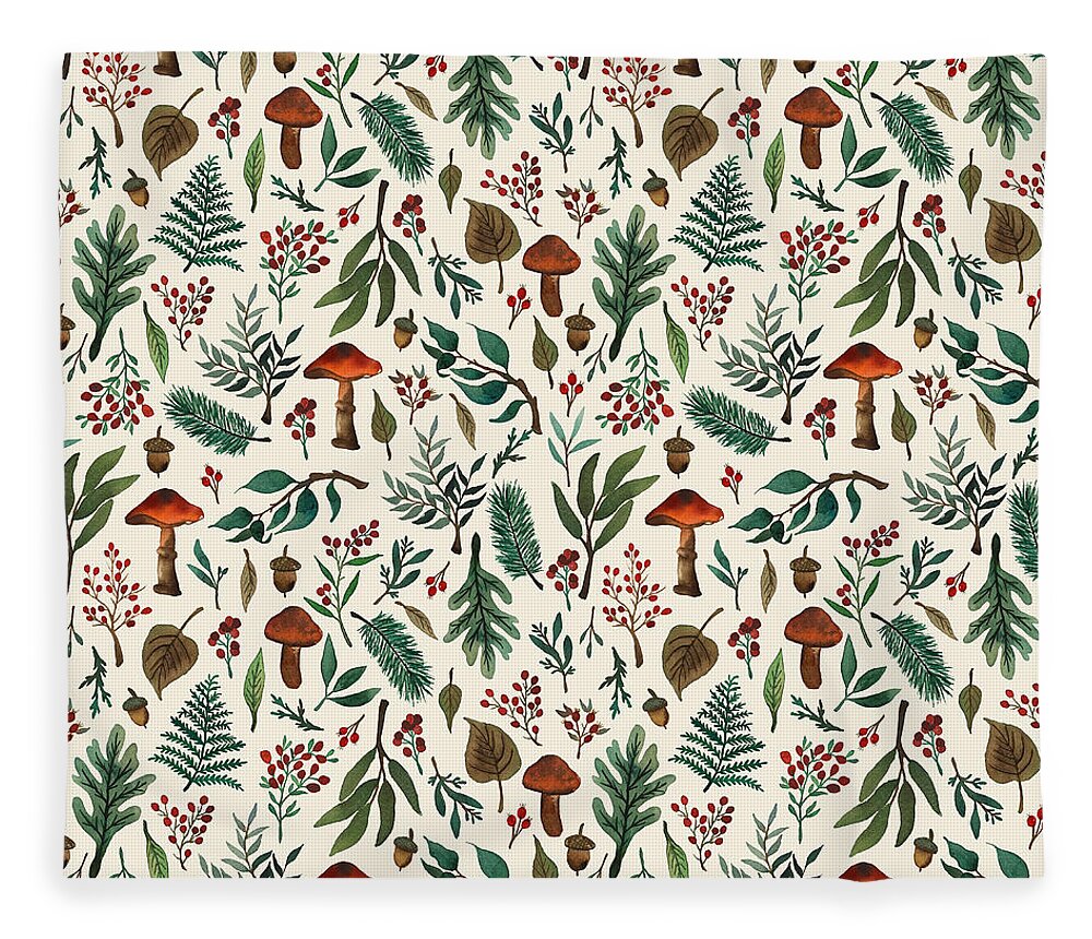 Mushroom Forest Pattern - Blanket