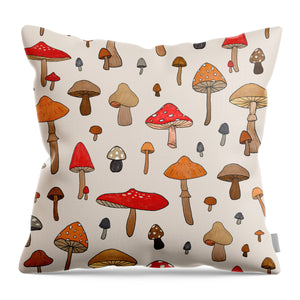 Mushroom Pattern - Throw Pillow