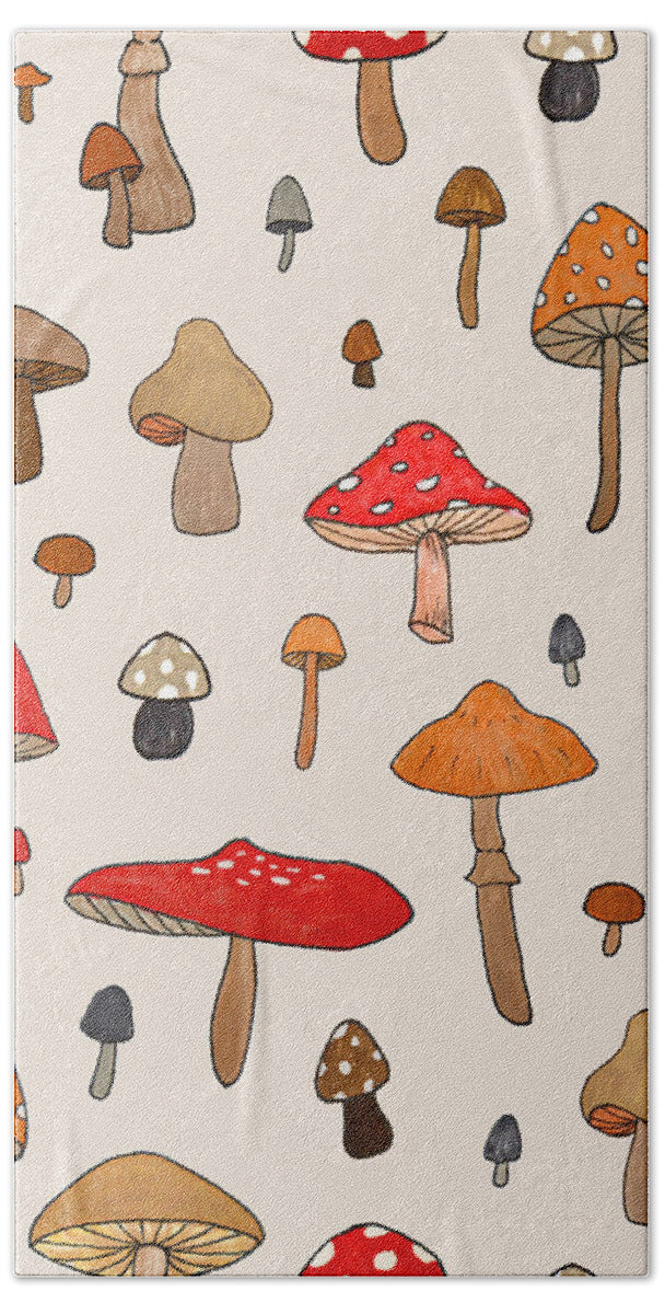 Mushroom Pattern - Beach Towel