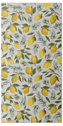 Olive and Lemon Pattern - Beach Towel