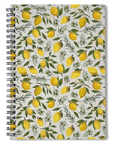 Olive and Lemon Pattern - Spiral Notebook
