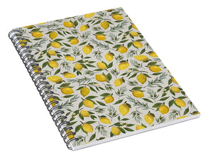 Olive and Lemon Pattern - Spiral Notebook
