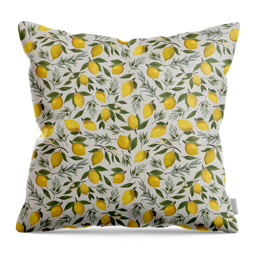 Olive and Lemon Pattern - Throw Pillow