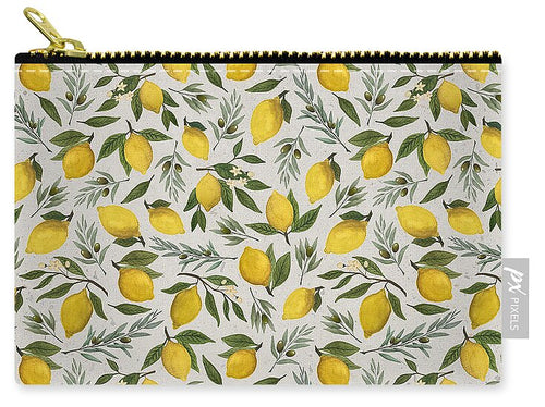 Olive and Lemon Pattern - Zip Pouch