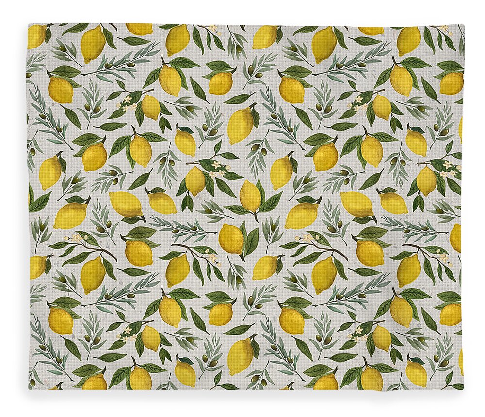Olive and Lemon Pattern - Blanket