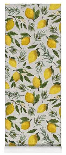 Olive and Lemon Pattern - Yoga Mat