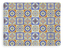 Load image into Gallery viewer, Orange and Blue Tile Pattern - Blanket