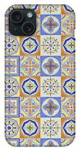 Load image into Gallery viewer, Orange and Blue Tile Pattern - Phone Case