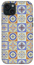 Load image into Gallery viewer, Orange and Blue Tile Pattern - Phone Case