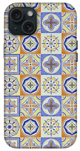 Orange and Blue Tile Pattern - Phone Case