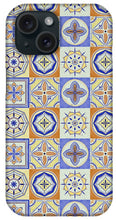 Load image into Gallery viewer, Orange and Blue Tile Pattern - Phone Case