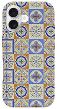 Load image into Gallery viewer, Orange and Blue Tile Pattern - Phone Case