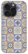 Load image into Gallery viewer, Orange and Blue Tile Pattern - Phone Case