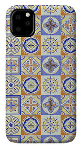 Orange and Blue Tile Pattern - Phone Case