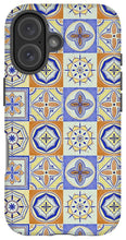 Load image into Gallery viewer, Orange and Blue Tile Pattern - Phone Case