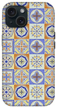 Load image into Gallery viewer, Orange and Blue Tile Pattern - Phone Case