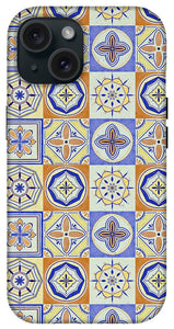 Orange and Blue Tile Pattern - Phone Case