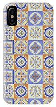Load image into Gallery viewer, Orange and Blue Tile Pattern - Phone Case