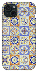 Orange and Blue Tile Pattern - Phone Case