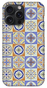 Orange and Blue Tile Pattern - Phone Case