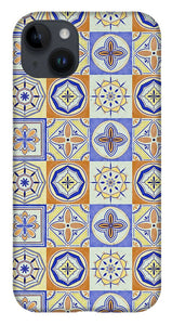 Orange and Blue Tile Pattern - Phone Case