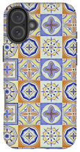 Load image into Gallery viewer, Orange and Blue Tile Pattern - Phone Case